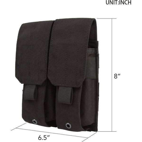 EXCELLENT ELITE SPANKER Tactical Molle Single/Double/Triple Mag Pouch for M4 M14 M16 AR15 AR10 G36 Magazine Holds 2 Mags(Grey) 1