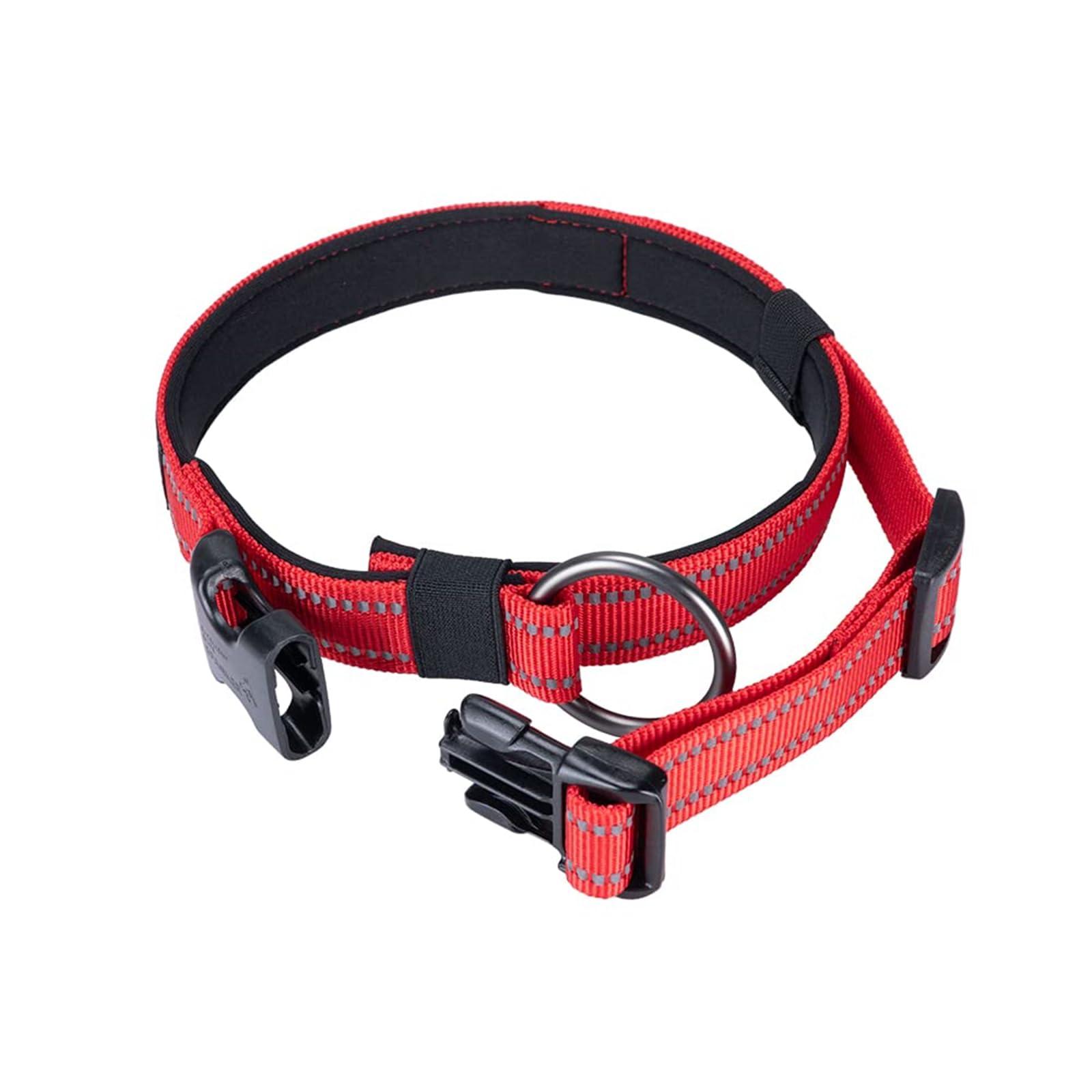 EXCELLENT ELITE SPANKER Reflective Dog Collar with Safety Locking Buckle, Adjustable Nylon Pet Collars for Small Medium Large Dogs(XL,RED) 2