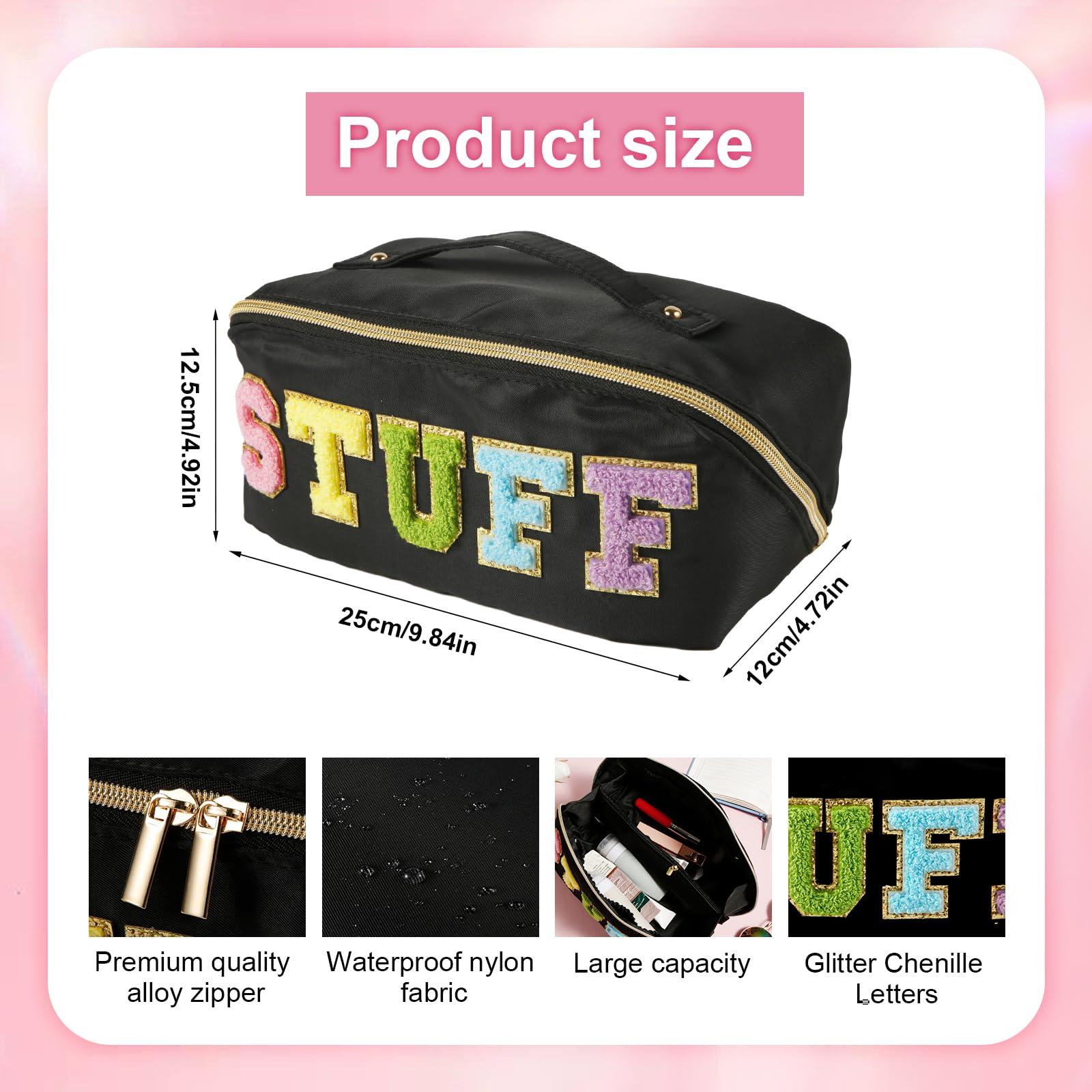 Nylon Cosmetic Bag, Nylon Makeup Bag Cosmetic Bag Organizer Makeup Bag Zipper Pouch Makeup Bag Travel Cosmetic Bag for Women Girls(Black) 1