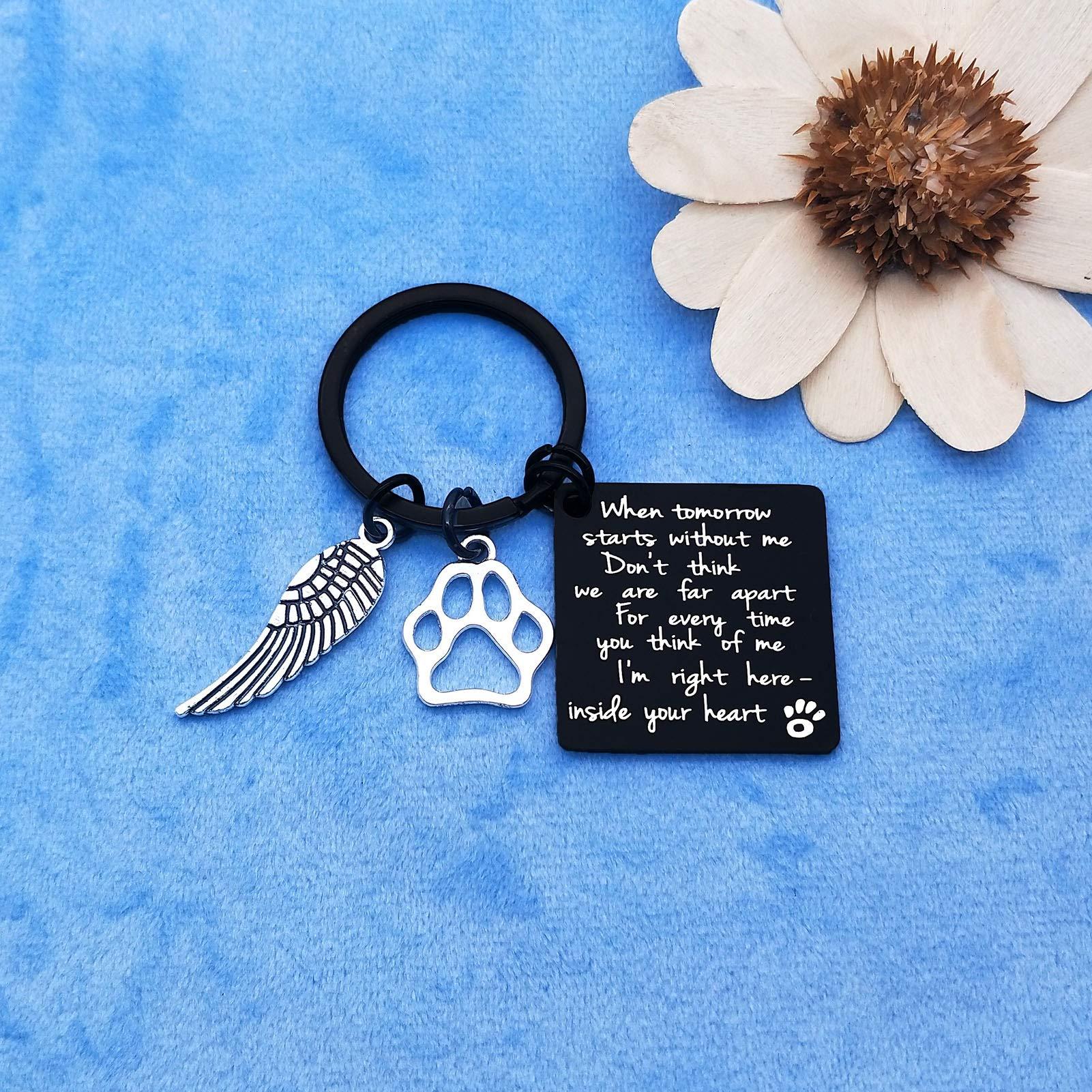 Loss of Pet Sympathy Gift Keyring Memorial Gifts Loss of Dog Cat Keychain Remembrance Gift for Pet Lover Memorial Gift for Pet Owners In Memory of Dog Cat Pet Memorial Gift for Friends Coworker 1