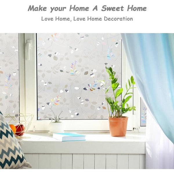 LEMON CLOUD 3D No Glue Privacy Window Film Decorative Window Film Static Cling Cobblestone Pattern 44.5x400cm Glass Film for Kitchen Office Bedroom Living Room 1