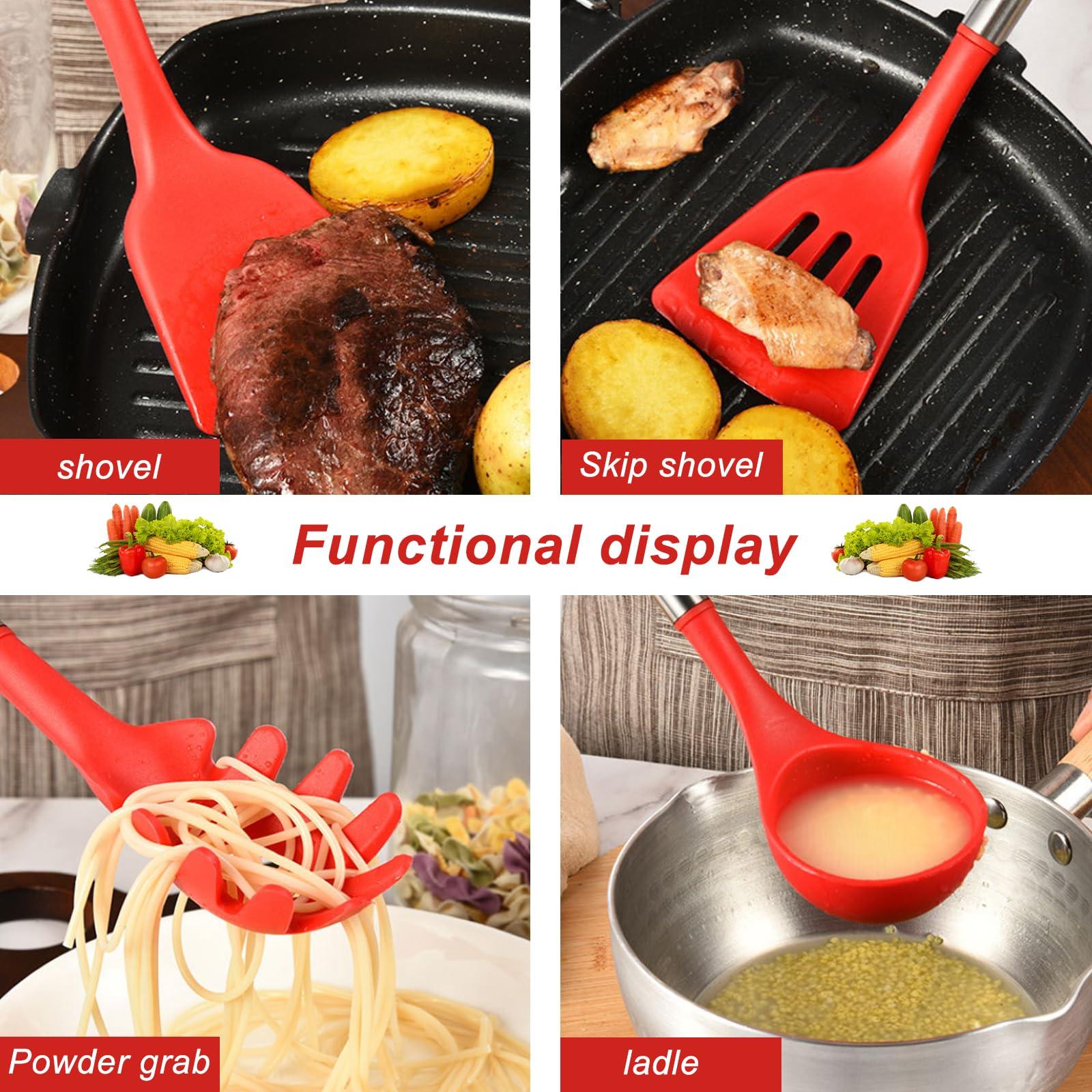 DLD 23-Piece Kitchen Utensil Set, Cooking, Non-Stick, Heat-Resistant Silicone with Stand and Peeler, Kitchen Gadgets… 2