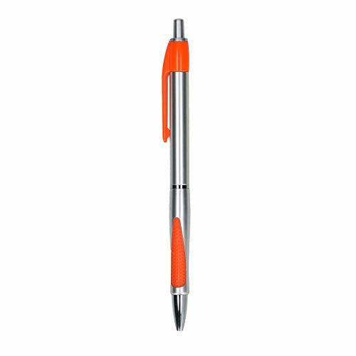 PM Bingo Retractable Ballpoint Pen 0.7 mm Pack of 50 Silver/Orange 1