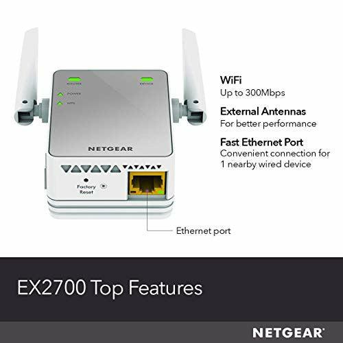 NETGEAR Wi-Fi Range Extender EX2700 - Coverage up to 600 sq.ft. and 10 devices with N300 Wireless Signal Booster and Repeater (up to 300Mbps speed) 1