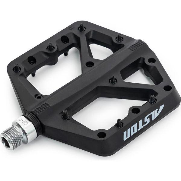 Alston Mountain Bike Pedals Road Bicycle Pedals Non-Slip Lightweight Cycling Pedals Nylon Fiber Platform Pedals 3 Bearings Face Off Pedals for BMX MTB 9/16 0