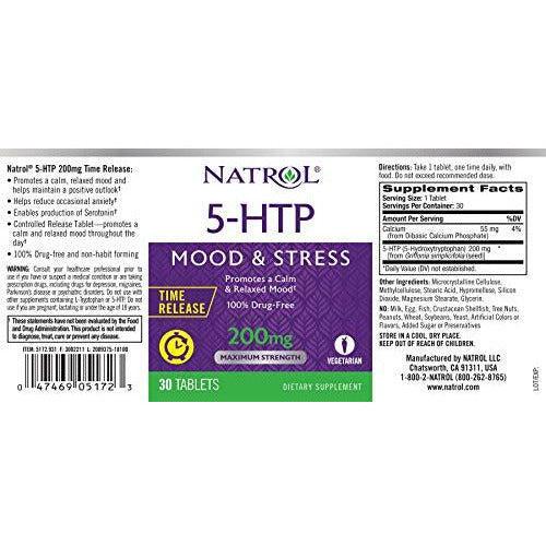 Natrol 5-HTP Timed Release 200mg - Pack of 30 Tablets 3
