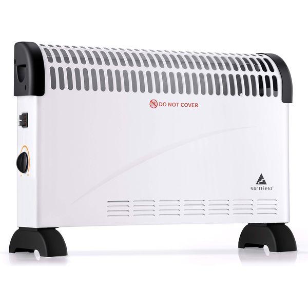Convector Radiator Heater/Adjustable 3 Heat Settings (750/1250 / 2000 W) Electrical Convection Heating with Adjustable Thermostat