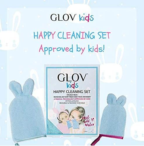 Bath Gloves Bath Sponge Shower Gloves Gentle Glove Shower Body Wash Mitts for Children Babies Toddlers and Adults Shape of Bunny Ears Washable Reusable Set 2 in 1 2