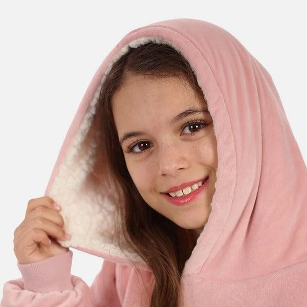 THE COMFY ORIGINAL JR | The Original Oversized Sherpa Blanket for Kids, Seen On Shark Tank, One Size Fits All (Blush) 2