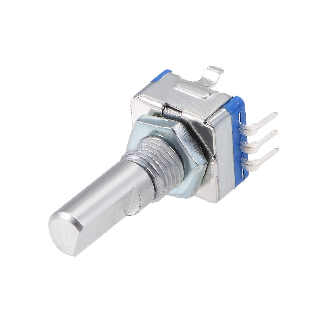 sourcing map 360 Degree Rotary Encoder Code Switch Digital Potentiometer EC11 5 Pins 20mm D-Shaft 10pcs 3