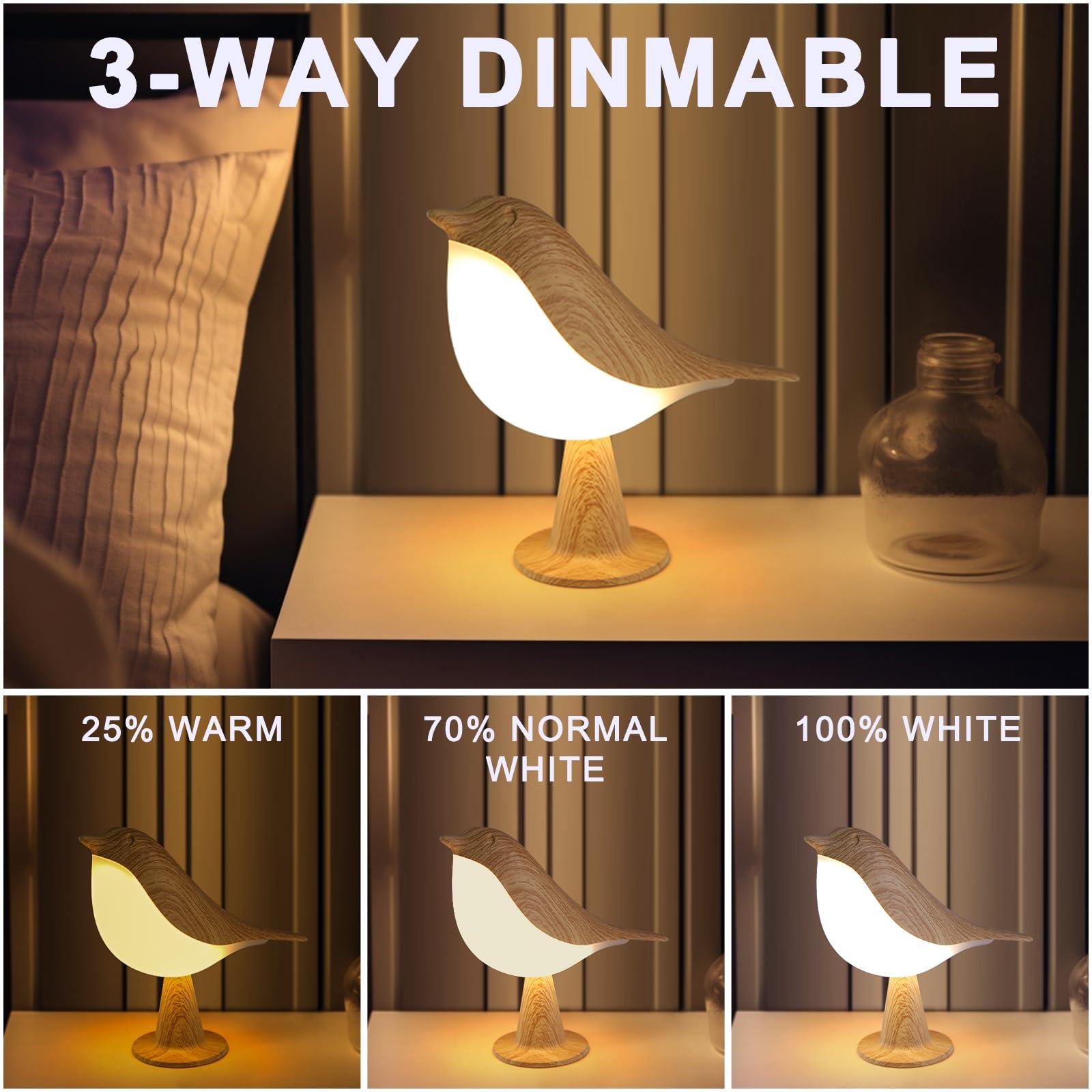 VViN Bedside Touch Control Table Lamp, Night Light, Bird Bedside Lamps, 3 Way Dimmable Kids Night Light, USB Rechargered Desk Lamp for Baby, Bedroom, Home, College Dorm Room, Office 1