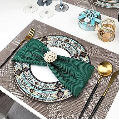 ASYOUWISH Placemats, Set of 6, Kitchen Table Mat, Non-slip and Washable, PVC Woven Place Mats for Restaurant, Home Dining, Outdoor Picnic etc 2