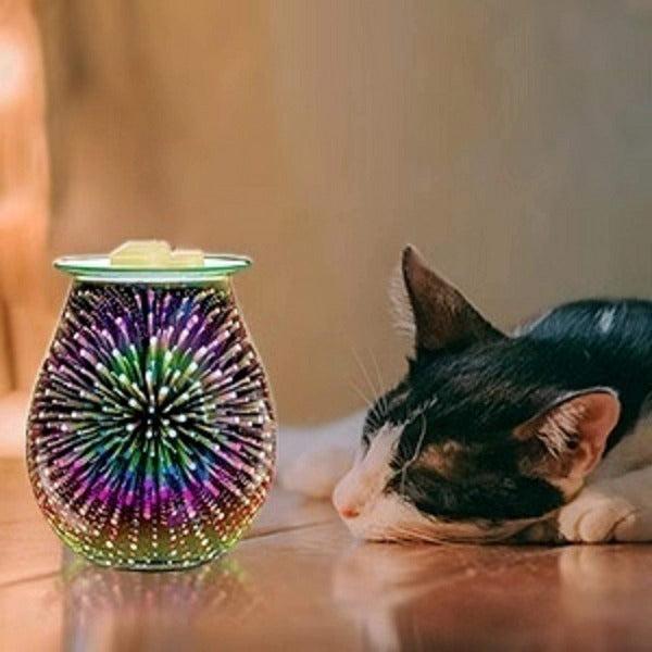 Wax Melt Burners Light in 3D Starburst Design (spare bulb included + Warranty) - Plug in Electric Wax Burner for Wax Melts, Oil Burner & Oil Diffuser 3