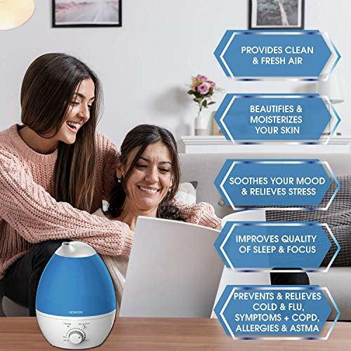 Ultrasonic Cool Mist Humidifier, 2.8L Air Humidifiers For Bedroom Baby Home Children Room Office 4