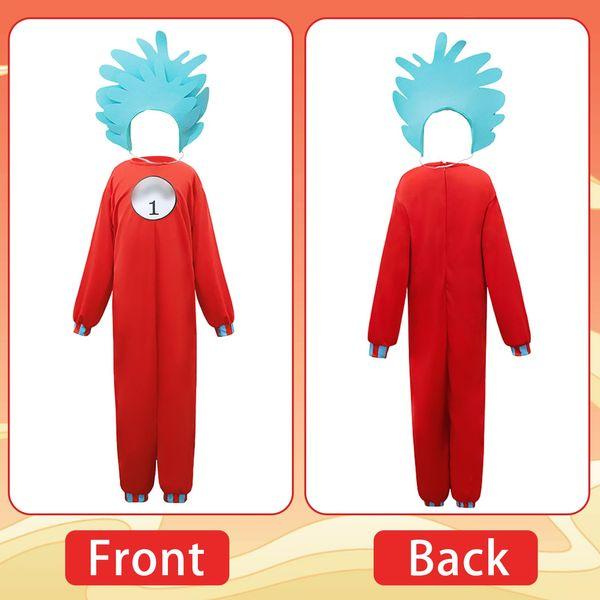 Maryparty Thing 1 and Thing 2 Costume for Boys and Girls World Book Day Costume for Kids (Style-1, S) 3