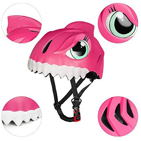 ANIMILES Kids Helmet, 3D Shark Skateboard Helmet, Safety Children's Bike Helmet for Girls Boys 3-8 Years, CPSC Certified Helmet for Skating, Bicycle, and Scooter (Red) 2