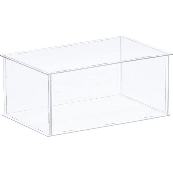 sourcing map Acrylic Display Case Plastic Box Clear Assemble Dustproof Showcase 31x26x15.5cm for Collectibles Items 0