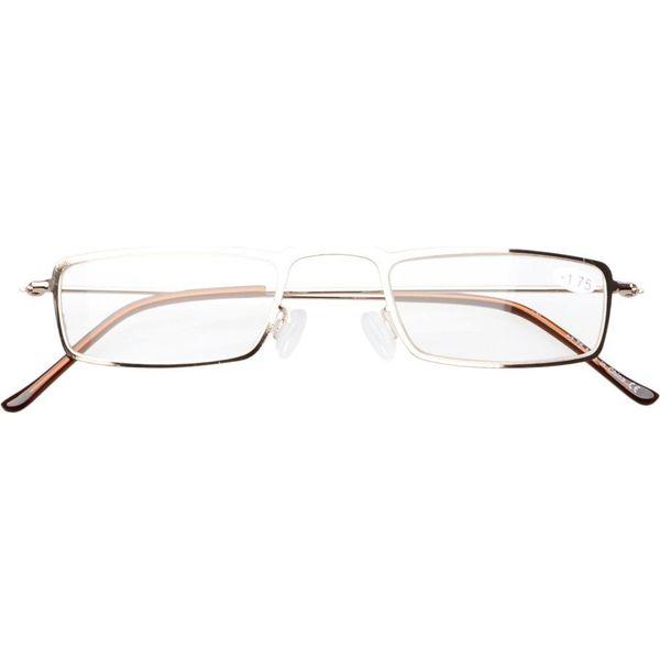 Eyekepper 5-Pack Stainless Steel Frame Half-eye Style Reading Glasses Readers Gold +2.0 1
