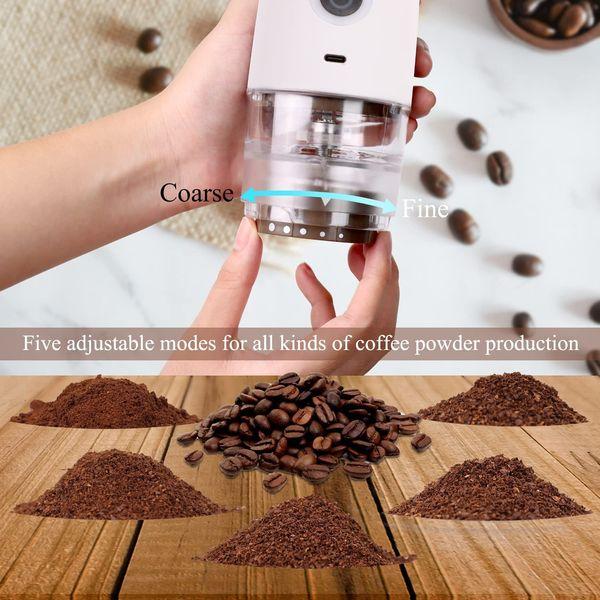Mulli Portable Burr Coffee Grinder,Electric/Manual 2-in-1 Cafe Grind, Adjustable Burr Mill with 5 Precise Grind Setting for Drip/Espresso/PourOver and More 4