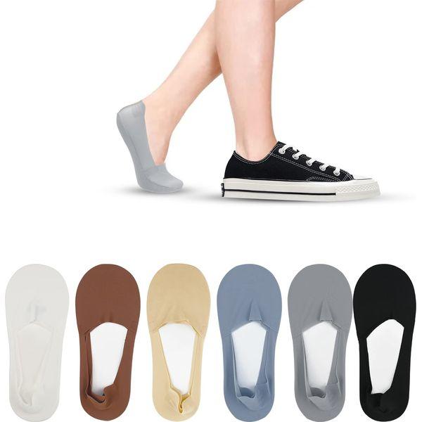 GLAITC Cotton Invisible Socks, 6 Pairs No Show Socks Women Low Cut Casual Ladies Socks Breathable Liner Short Crew Socks for Summer Running Walking Fitness Outdoor Sports