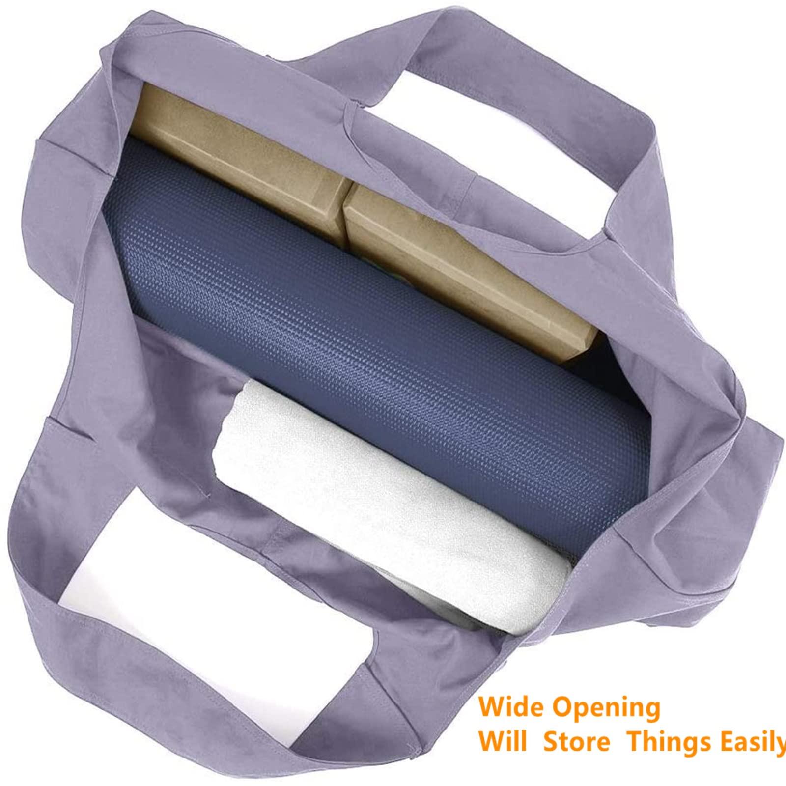 3DTengkit Yoga Bag Large Yoga Mat Bag,Canvas Yoga mat Tote Bag with Inside Zip Pocket Fits Most Size Mats (black) 3