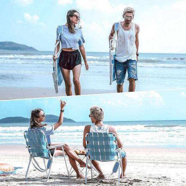 #WEJOY Beach Chair Folding Lightweight Portable Garden Chairs Strong Stabile High Back Beach/Camping Deck Chairâ¦ 1