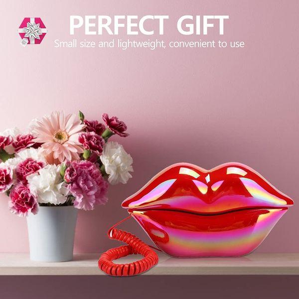 Creative novelty Red Lips Landline Phone Corded Phone,European Style Desktop Telephone for Home Office,Practical and Decorative,Great For Kids/Friends 1
