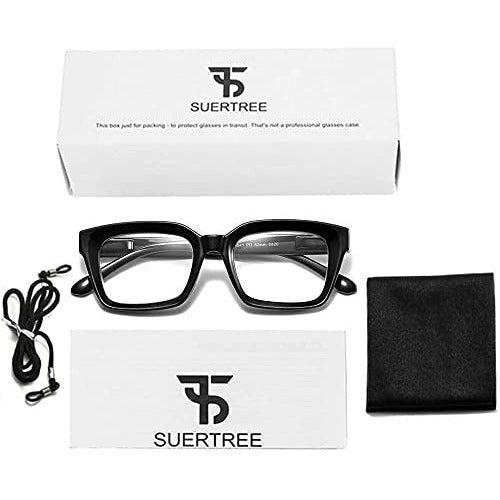 Suertree Reading Glasses,Computer Glasses Fashion Comfortable Glasses for Reading Multicolor Large Glasses Frames Spring Hinge Reader Aided Eyeglasses for Men Women BM541 3