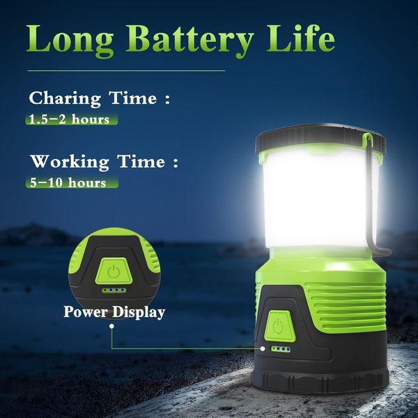 Tekstap LED Camping Lantern Rechargeable, 1000LM Camping Lights, 4 Light Modes, 5000mAh , IP54 Waterproof, LED Lantern Flashlight for Camping Power Outage Emergency Hurricane, USB Cable Included 3