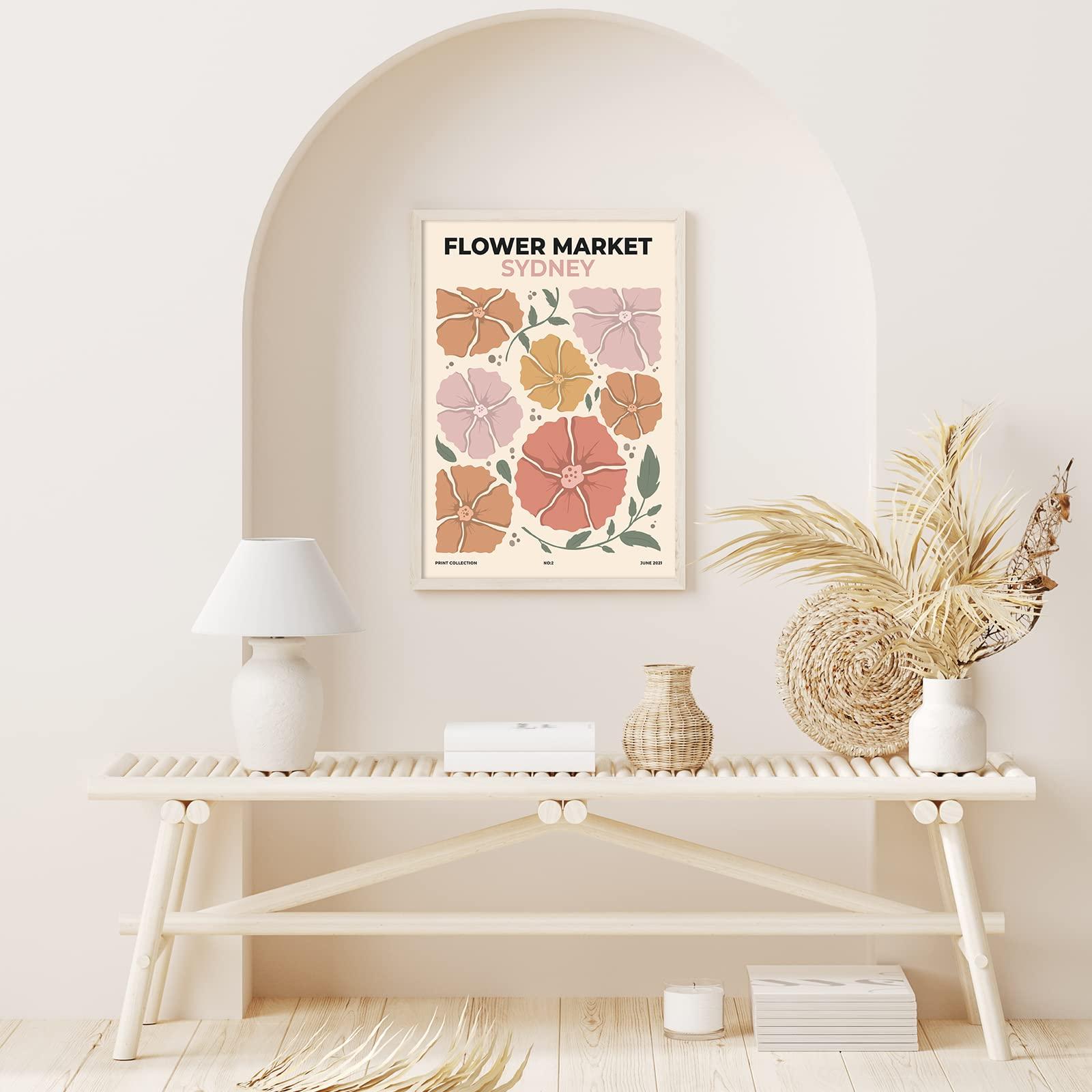 AnyDesign 6Pcs Flower Market Wall Art Prints Vintage Art Poster Decor Floral Drawing Posters Colorful Floral Room Decor for Gallery Room Aesthetic Living Room Bathroom Decor, (UNFRAMED 8x10 Inch) 2