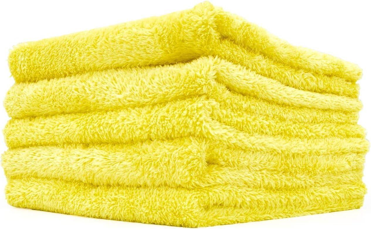 BW&HM Microfibre Car Cleaning Cloths Auto drying cloth 40 x 40 cm 5 Pack (Yellow, 40 x 40 cm) 0