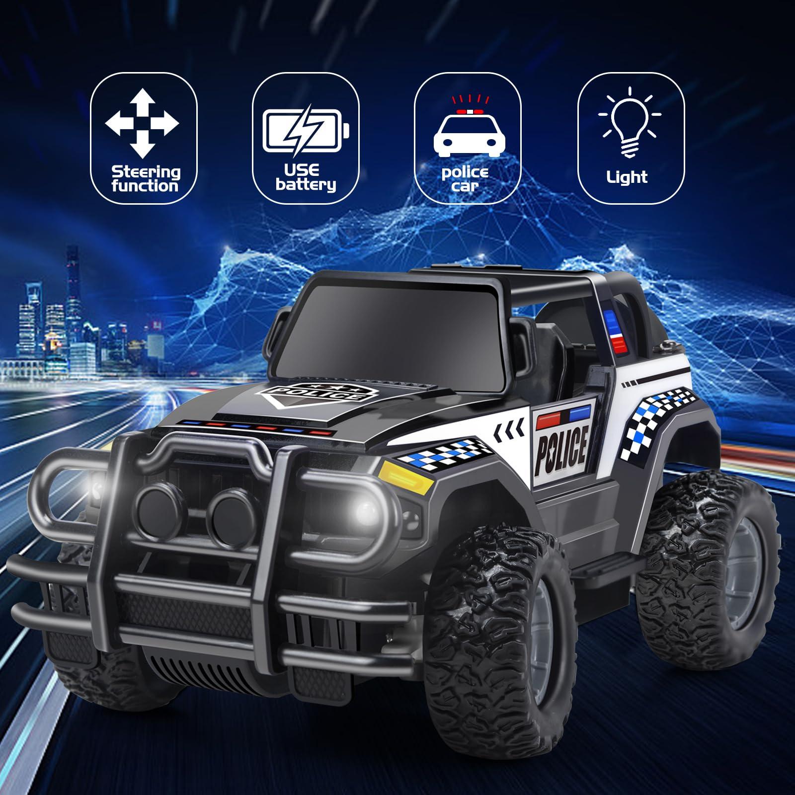 Ynanimery 1:20 Remote Control Car for Kids, RC Police Truck Toys Scale Off Road Truck for 3-12 Year Old Boys Toys, Age 3-10 Year Old Boys Girl Ideal Christmas Birthday Gifts 3