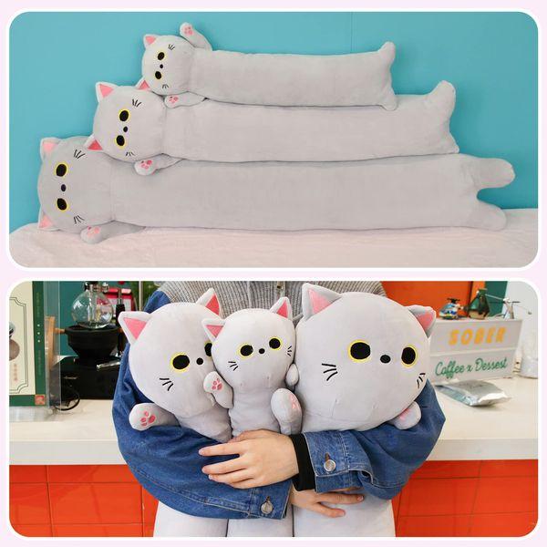Desdfcer Cat Plush Hugging Pillow Toy - 3D Cute Cat Stuffed Animals Pillow Toy - Kawaii Cat Plush - Ccat Pillow Plush for All Ages - Gift for Christmas Birthday Children's Day Home Decoration 4