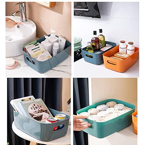 DBOO 7 Pack Plastic Storage Basket - Colourful Medium Baskets Office Home & Kitchen cupboards Tidy Organiser 2