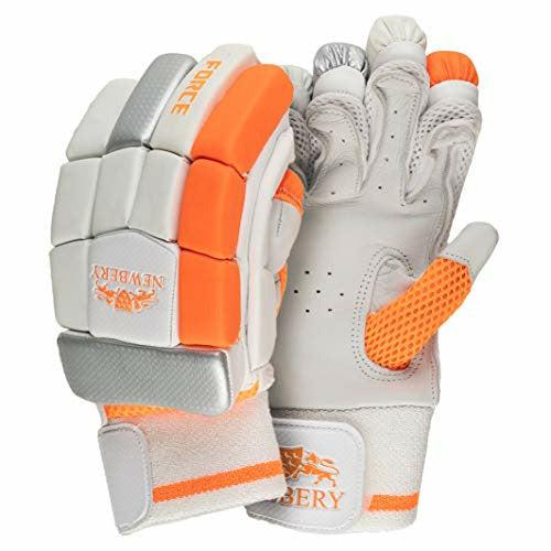 Newbery Cricket Unisex-Youth Force Batting Gloves, White/Orange, Small Junior LH 0