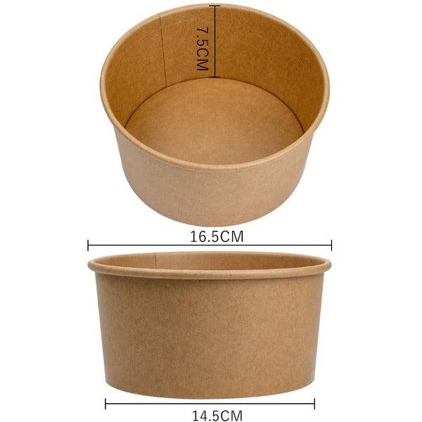 Lesibag Large Paper Bowls - Disposable Salad Bowls no Lid Takeaway Food Containers for Hot/Cold Food 50 Sets (42 OZ) 1