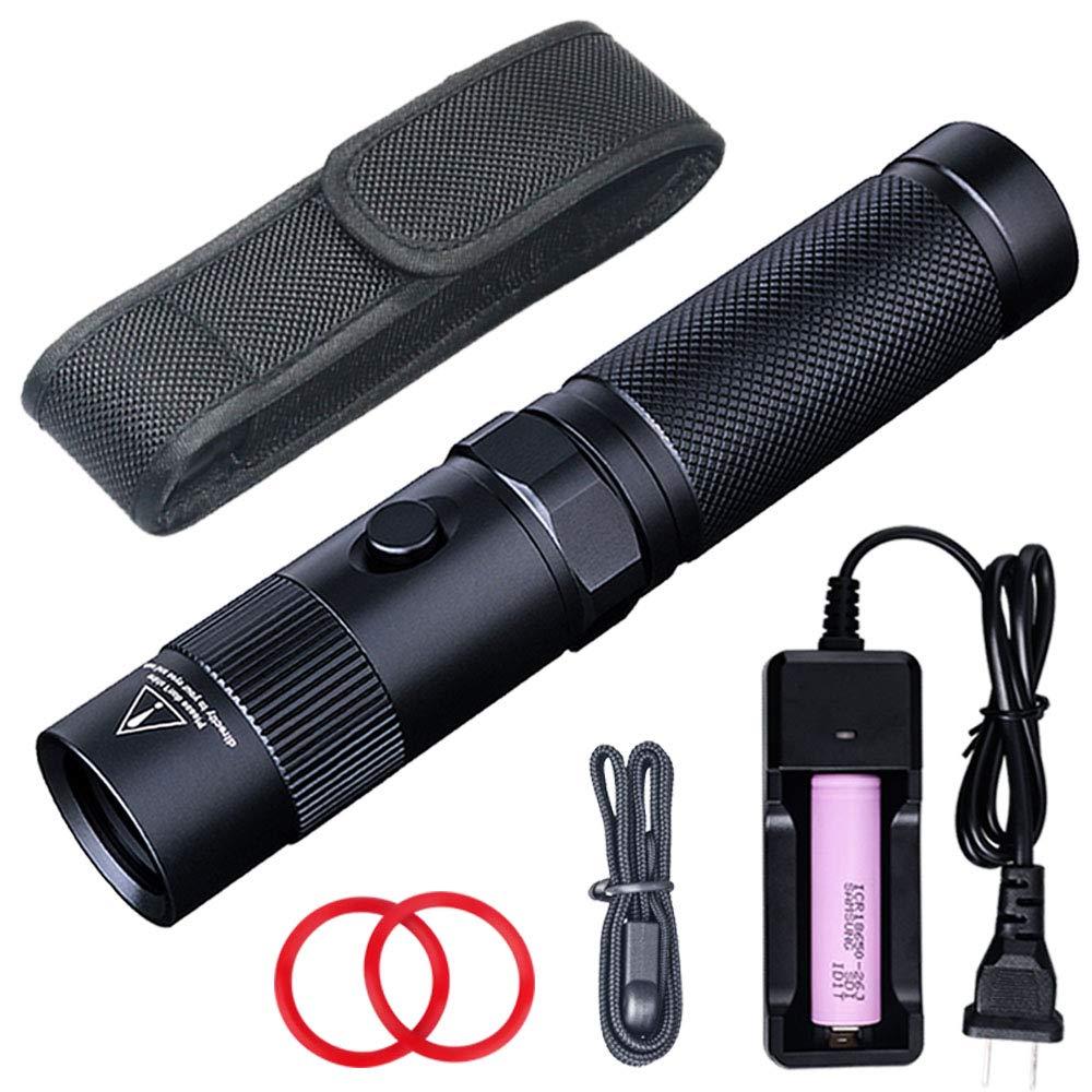 LIGHTFE UV Torches Flashlight 395nm UV302A with LG LED Source,18650 Rechargeable Battery (Included), Max.3000mW Power Output for UV Glue Curing, Pet Urine Detection, AC leak detection