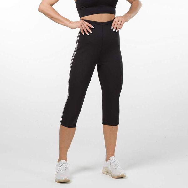 Women Neoprene Sauna Pants Slimming Sweat Leggings Yoga Leggings Running Sport Pocket Workout (Black and White 3, XXL) 1