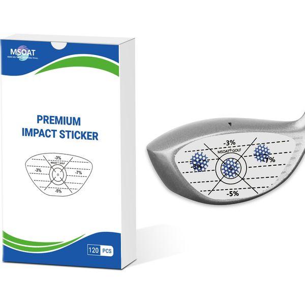 MSOAT Golf Impact Tape, 120 pcs Woods/Driver Stickers, Self-Teaching Sweet Spot and Shot Consistency Analysis, Golf Club Face Impact Stickers Ball Hitting Recorder Swing Training Aid