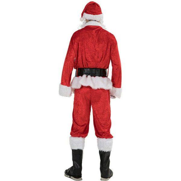 Yoisdtxc 6 Piece Santa Costume Cosplay Props Fancy Adult Men's Christmas Masquerade Party Costumes (A-White, M) 4