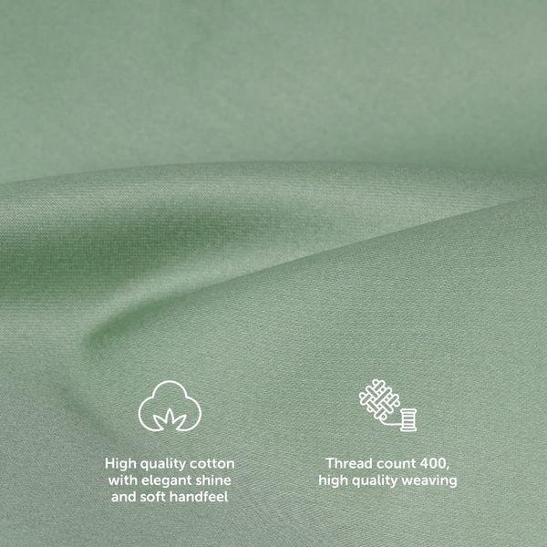 Blumtal Cotton Sateen Bed Sheets like Egyptian Cotton Fitted Sheet, 400 Thread Count, Single Fitted Sheet, Luxurious, Cosy and Durable Green Fitted Sheet, 90 x 190 cm 2