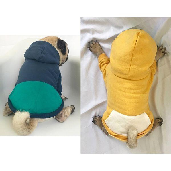 meioro Zipper Hooded Pet Clothing Dog Cat Clothes Cute Pet Clothing Warm Hooded French Bulldog Pug Siberian Husky Collie(5XL, Yellow) 3