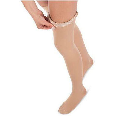 Jomi Compression Thigh High Stockings Collection, 20-30mmHg Surgical Weight Closed Toe 240 (XX-Large, Beige) 1