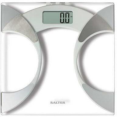 Salter Ultra Slim Analyser Bathroom Scales, Measure Weight BMI BMR Body Fat Percentage Body Water, Slim 25mm Design, Tough 6mm Glass with Carpet Feet, Easy to Read Digital Display - Glass 0