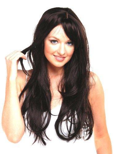 Forever Young Ladies Long Wig Layered Extra Long Page Style Dark Brown Fashion Wig