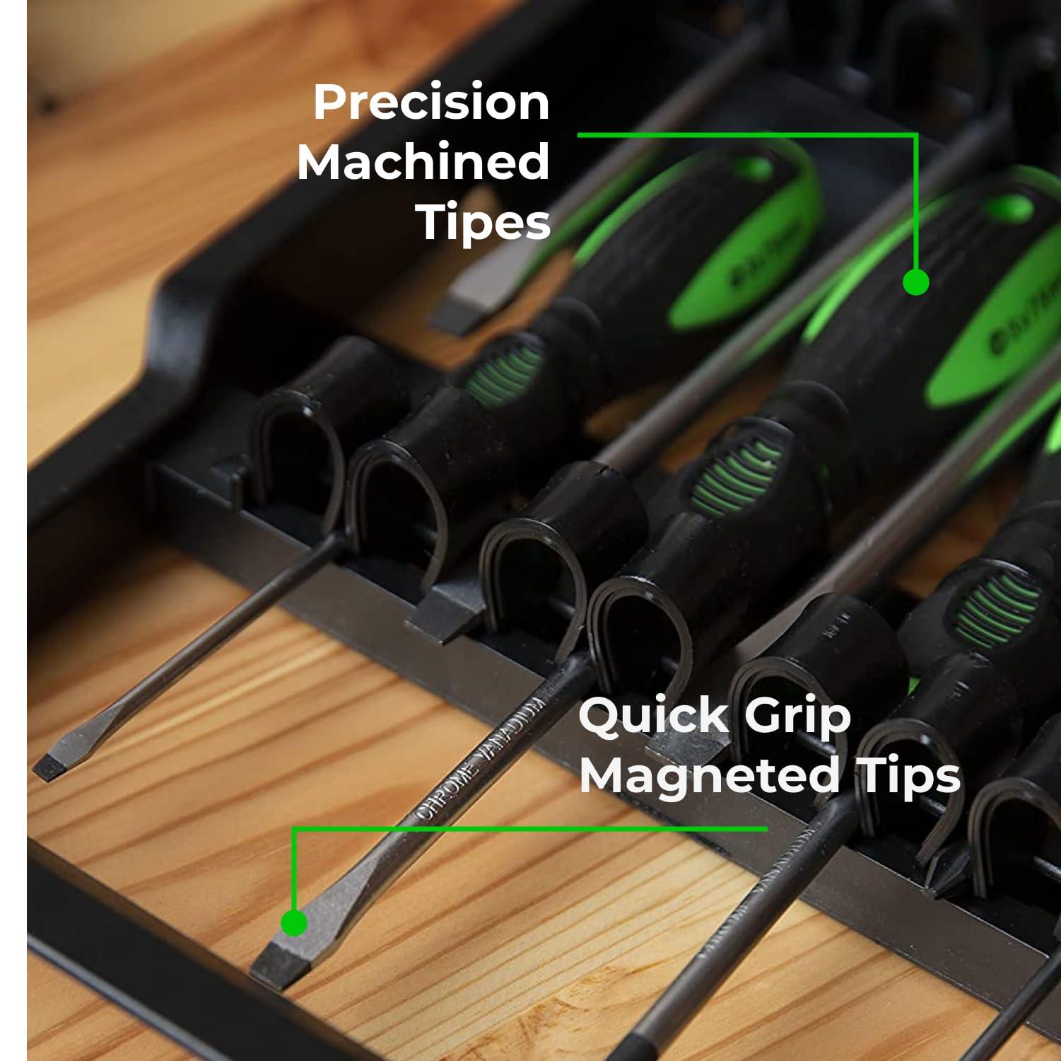 TOOLZILLA Professional 9 Piece Magnetic Screwdriver Set & Carry Case. Compatible Screwdriver Set with Flat Head Screwdrivers, pozidriv Screwdrivers. 3