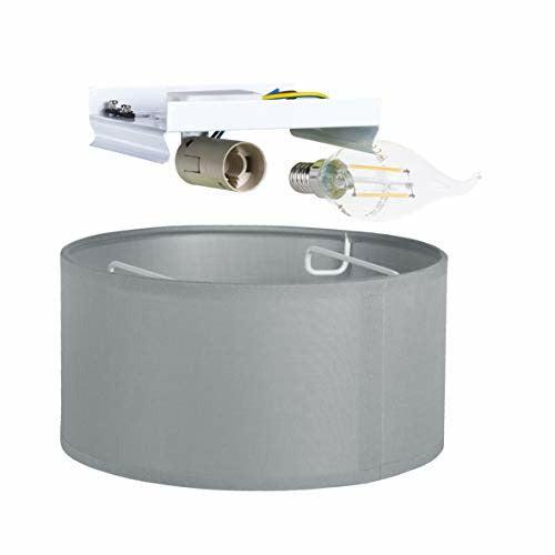 Smartwares Ceiling Light, Grey 20cm, A+, Fabric, E14, 40 W 4