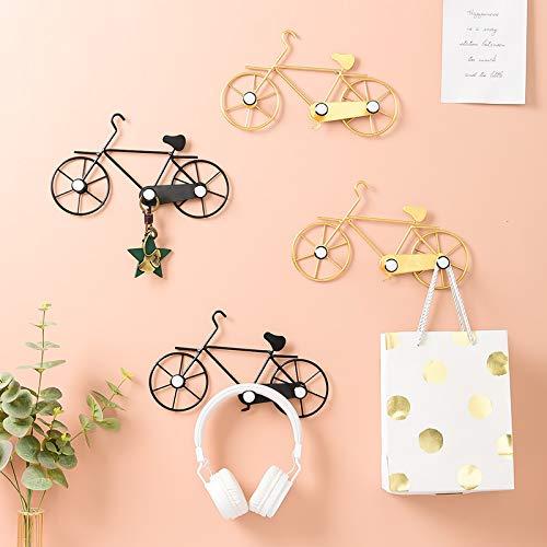Hosoncovy Iron Art Metal Bicycle Wall Decor Wall Ornament Metal Bike Wall Hanging Wall Decorative Bicycle with Hooks for Home Decoration (Black) 2