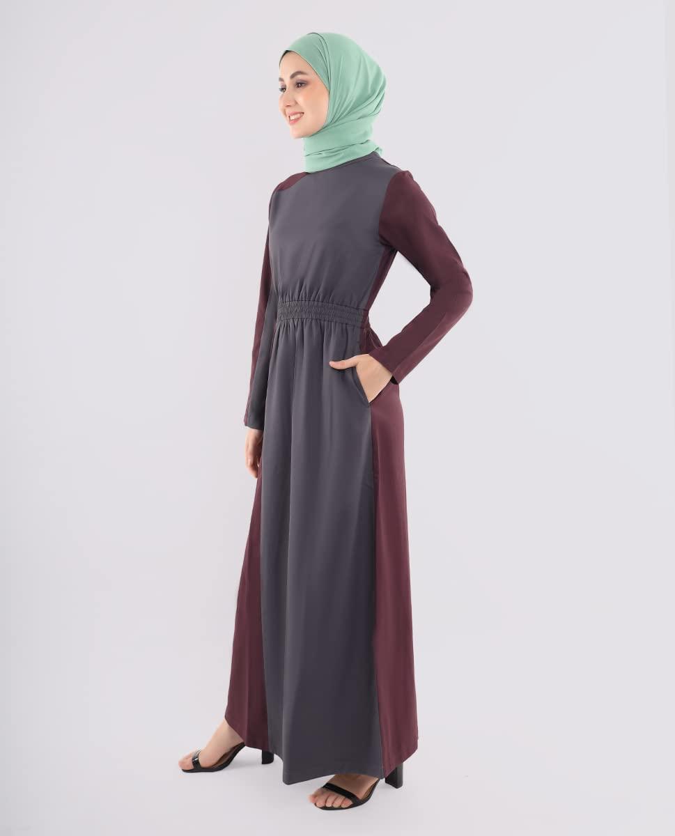 Silk Route Plush Plum and Blue Abaya Maxi Dress Jilbab XLarge 4