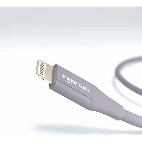 Amazon Basics USB A Cable with Lightning Connector, Advanced Collection - 4 Inches (10 Centimeters) - 2-Pack - Gray 4